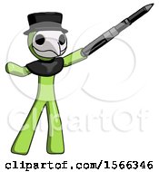 Poster, Art Print Of Green Plague Doctor Man Demonstrating That Indeed The Pen Is Mightier