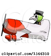 Poster, Art Print Of Green Plague Doctor Man In Geebee Stunt Aircraft Side View