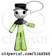 Poster, Art Print Of Green Plague Doctor Man With Word Bubble Talking Chat Icon