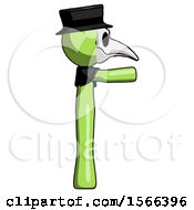 Poster, Art Print Of Green Plague Doctor Man Pointing Right