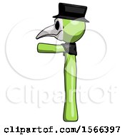 Poster, Art Print Of Green Plague Doctor Man Pointing Left