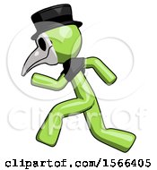 Poster, Art Print Of Green Plague Doctor Man Running Fast Left