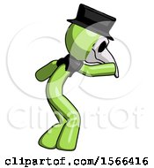 Poster, Art Print Of Green Plague Doctor Man Sneaking While Reaching For Something