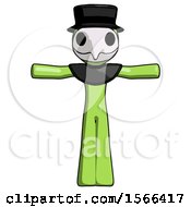 Green Plague Doctor Man T Pose Arms Up Standing