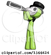 Poster, Art Print Of Green Plague Doctor Man Thermometer In Mouth