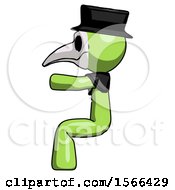 Green Plague Doctor Man Sitting Or Driving Position