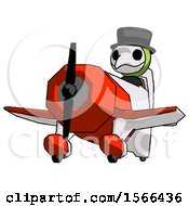 Poster, Art Print Of Green Plague Doctor Man Flying In Geebee Stunt Plane Viewed From Below