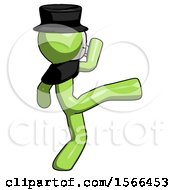 Green Plague Doctor Man Kick Pose
