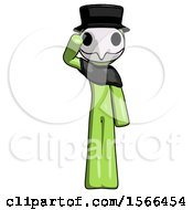 Poster, Art Print Of Green Plague Doctor Man Soldier Salute Pose