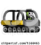 Poster, Art Print Of Green Plague Doctor Man Driving Amphibious Tracked Vehicle Side Angle View