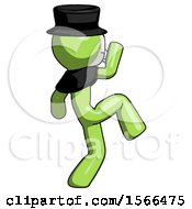 Green Plague Doctor Man Kick Pose Start