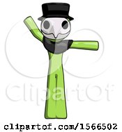 Poster, Art Print Of Green Plague Doctor Man Directing Traffic Right