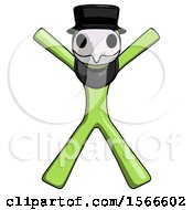 Poster, Art Print Of Green Plague Doctor Man Jumping Or Flailing