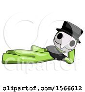 Poster, Art Print Of Green Plague Doctor Man Reclined On Side