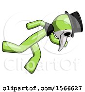 Poster, Art Print Of Green Plague Doctor Man Running While Falling Down