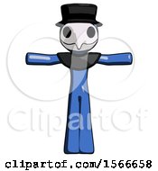 Blue Plague Doctor Man T Pose Arms Up Standing