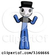 Poster, Art Print Of Blue Plague Doctor Man Shrugging Confused