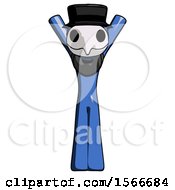 Poster, Art Print Of Blue Plague Doctor Man Hands Up