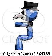 Poster, Art Print Of Blue Plague Doctor Man Sitting Or Driving Position