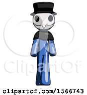 Poster, Art Print Of Blue Plague Doctor Man Walking Front View