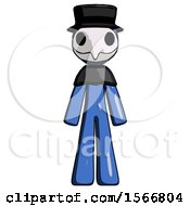 Blue Plague Doctor Man Standing Facing Forward