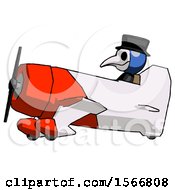 Poster, Art Print Of Blue Plague Doctor Man In Geebee Stunt Aircraft Side View