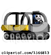 Poster, Art Print Of Blue Plague Doctor Man Driving Amphibious Tracked Vehicle Side Angle View