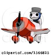 Poster, Art Print Of Blue Plague Doctor Man Flying In Geebee Stunt Plane Viewed From Below