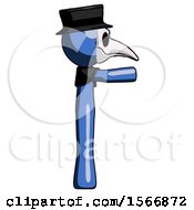 Poster, Art Print Of Blue Plague Doctor Man Pointing Right