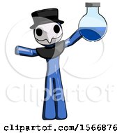 Poster, Art Print Of Blue Plague Doctor Man Holding Large Round Flask Or Beaker