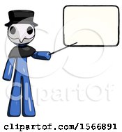 Poster, Art Print Of Blue Plague Doctor Man Giving Presentation In Front Of Dry-Erase Board