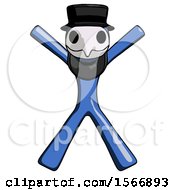 Poster, Art Print Of Blue Plague Doctor Man Jumping Or Flailing