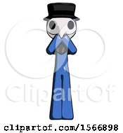 Poster, Art Print Of Blue Plague Doctor Man Laugh Giggle Or Gasp Pose