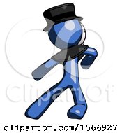 Blue Plague Doctor Man Karate Defense Pose Left