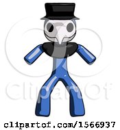 Blue Plague Doctor Male Sumo Wrestling Power Pose