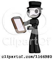 Poster, Art Print Of Black Plague Doctor Man Reviewing Stuff On Clipboard