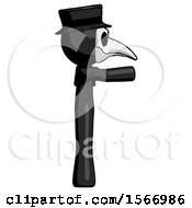Black Plague Doctor Man Pointing Right
