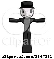 Poster, Art Print Of Black Plague Doctor Man T-Pose Arms Up Standing