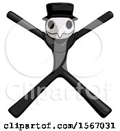 Poster, Art Print Of Black Plague Doctor Man With Arms And Legs Stretched Out