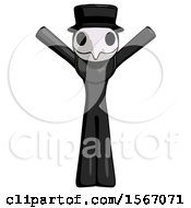 Black Plague Doctor Man With Arms Out Joyfully