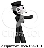 Poster, Art Print Of Black Plague Doctor Man Presenting Something To His Left