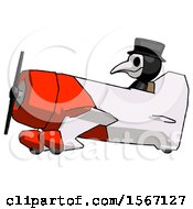 Poster, Art Print Of Black Plague Doctor Man In Geebee Stunt Aircraft Side View