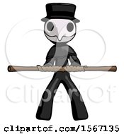 Poster, Art Print Of Black Plague Doctor Man Bo Staff Kung Fu Defense Pose