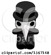 Poster, Art Print Of Black Plague Doctor Man Sitting With Head Down Facing Forward