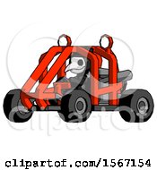 Black Plague Doctor Man Riding Sports Buggy Side Angle View