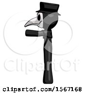 Poster, Art Print Of Black Plague Doctor Man Pointing Left