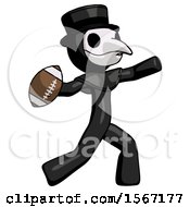 Poster, Art Print Of Black Plague Doctor Man Throwing Football