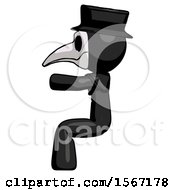 Black Plague Doctor Man Sitting Or Driving Position