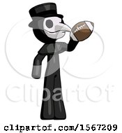 Poster, Art Print Of Black Plague Doctor Man Holding Football Up