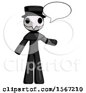 Black Plague Doctor Man With Word Bubble Talking Chat Icon